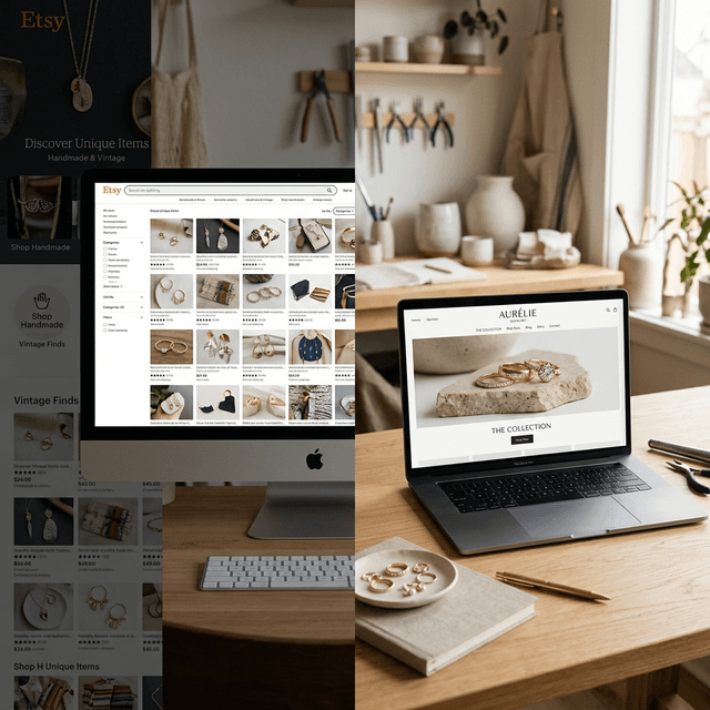 Etsy vs sa propre boutique: ce qui change vraiment pour un artisan